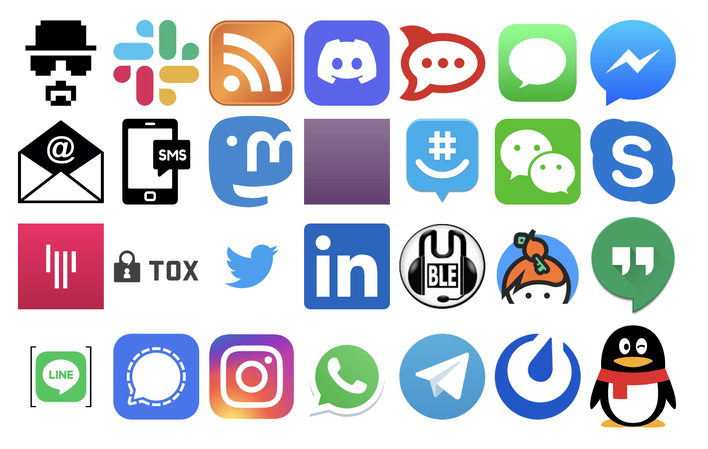 Logos for 28 apps that Element works and interoperates with.